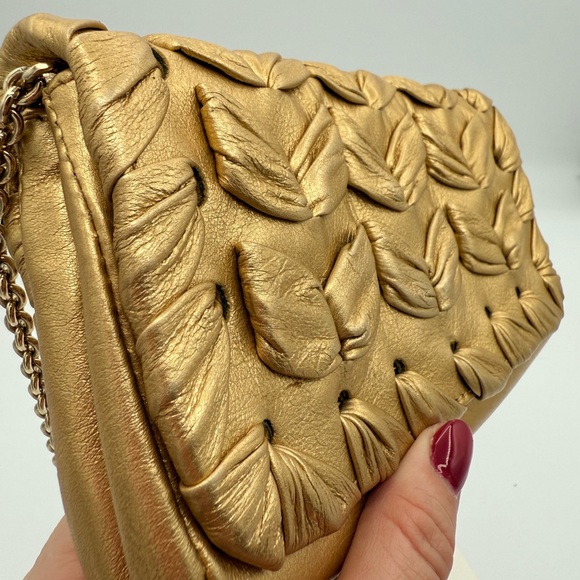 Christian Louboutin Kenya Metallic Gold Clutch - Picture 4 of 7
